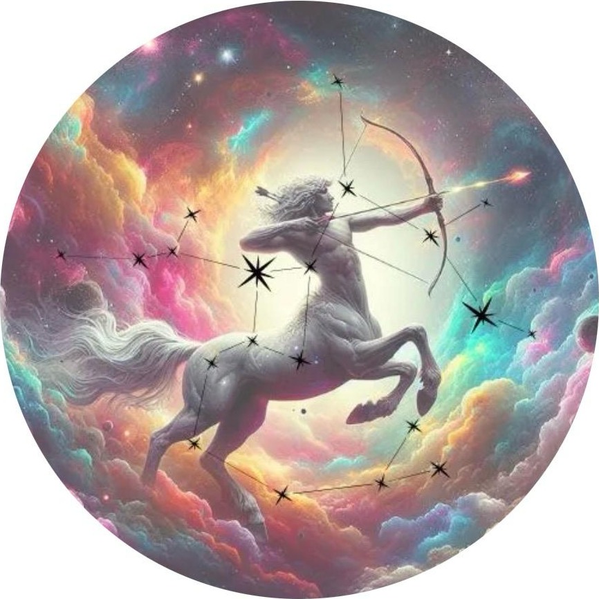 Illustrazione celestiale a tema zodiacale di Indomita Virtus